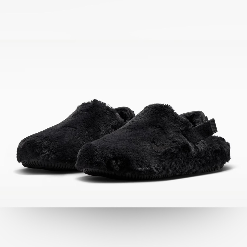 Nike Black Fuzzy Slip-On Sandals Man/Women
